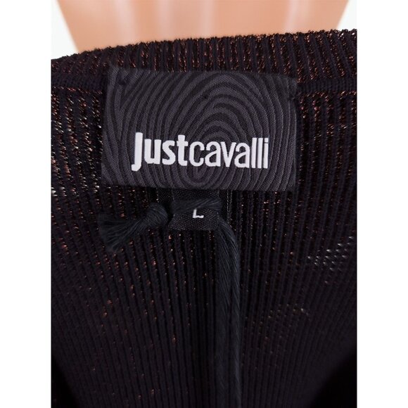 Just Cavalli Lurux Cocktail Evening Dress Size 8 Brown Metallic NWT $550 - Picture 8 of 9